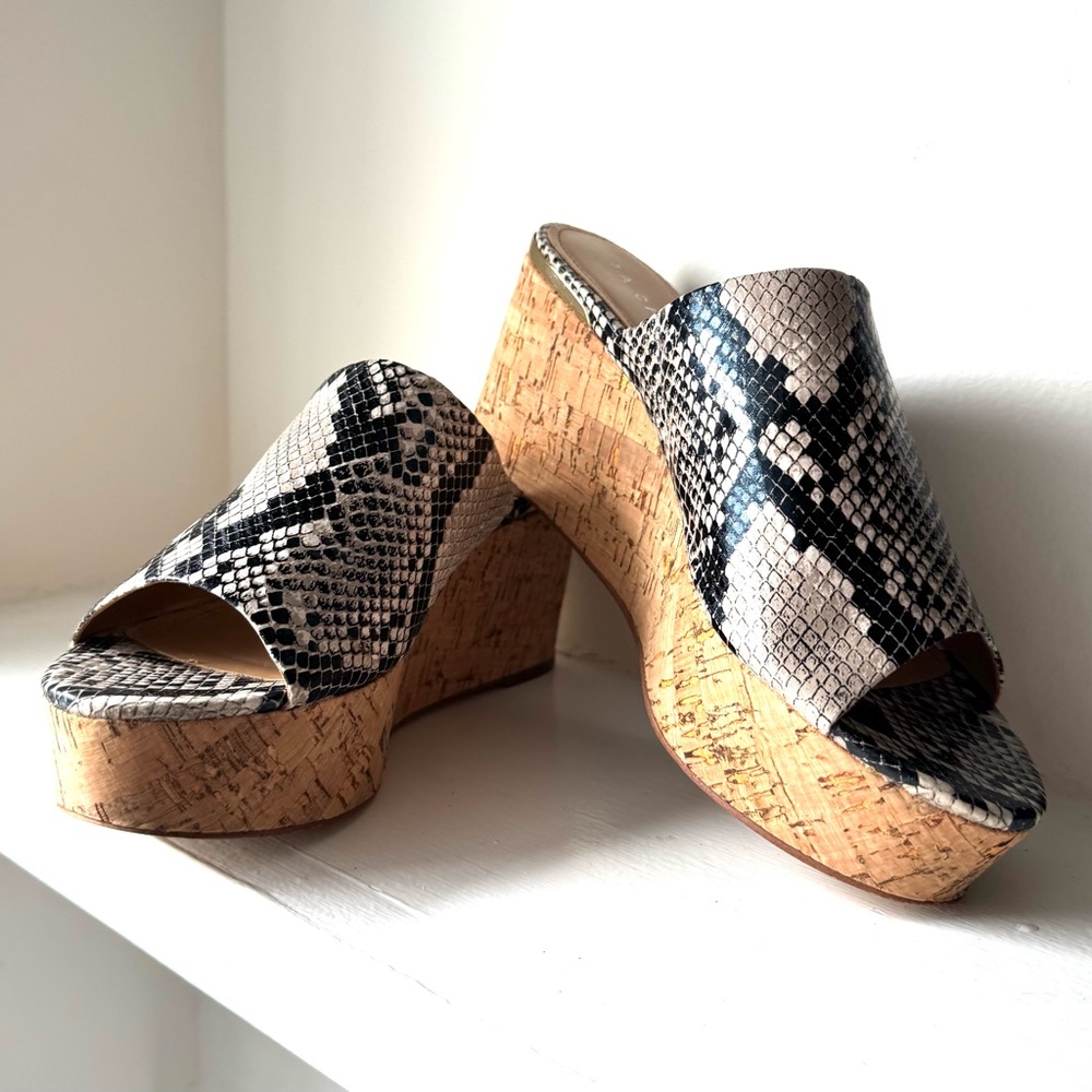 Marc Fisher Raviva Snakeskin Wedge Sandals